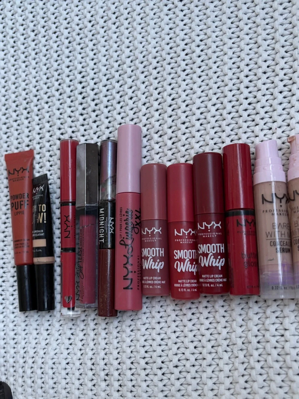 12pc NYX Makeup Lot - 9 Lip, 3 Concealer, 1 Dual Ended Liquid Eyeliner